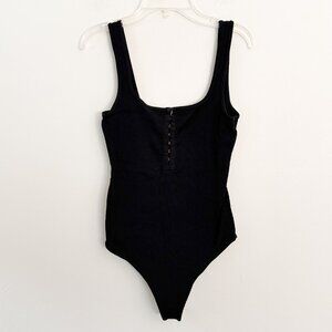 abercrombie & fitch // soft collection black hook ribbed bodysuit S